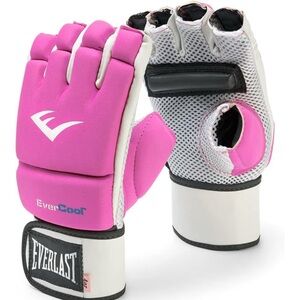 Everlast Pink and White Open-Finger Gloves